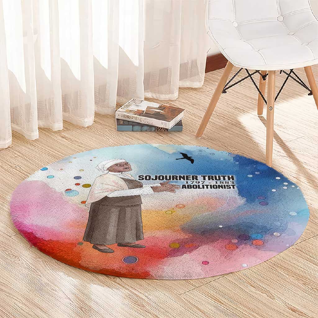 Sojourner Truth Round Carpet I Sell the Shadow - Abolitionist Legacy Watercolor Design - Wonder Print Shop
