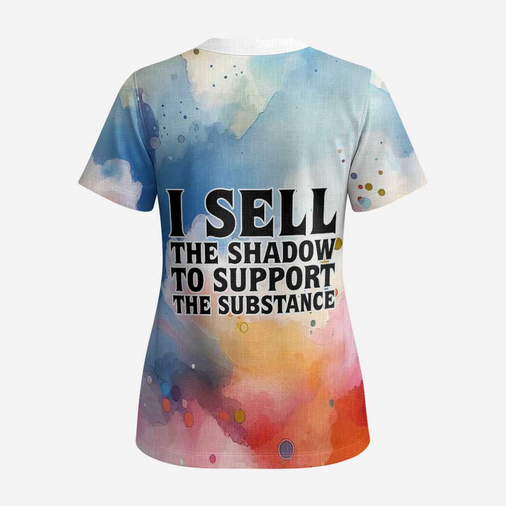 Sojourner Truth Scrub Top I Sell the Shadow - Abolitionist Legacy Watercolor Design - Wonder Print Shop