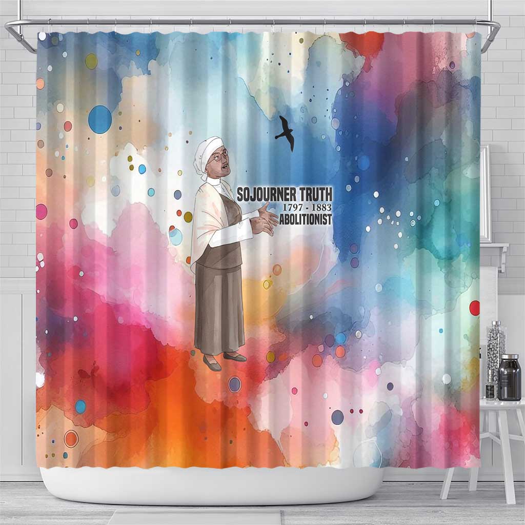 Sojourner Truth Shower Curtain I Sell the Shadow - Abolitionist Legacy Watercolor Design - Wonder Print Shop