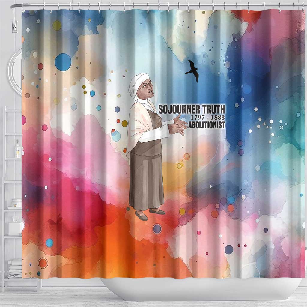 Sojourner Truth Shower Curtain I Sell the Shadow - Abolitionist Legacy Watercolor Design - Wonder Print Shop