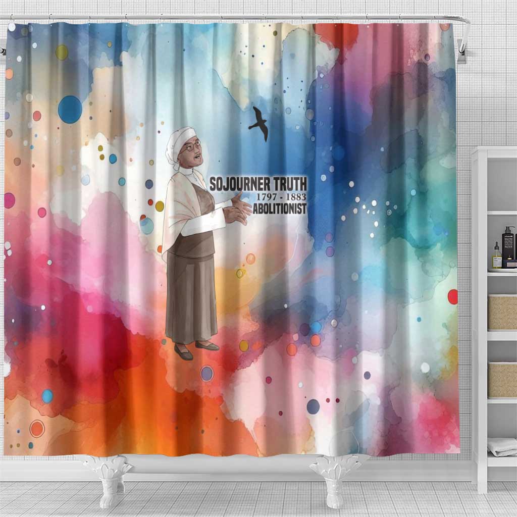 Sojourner Truth Shower Curtain I Sell the Shadow - Abolitionist Legacy Watercolor Design - Wonder Print Shop