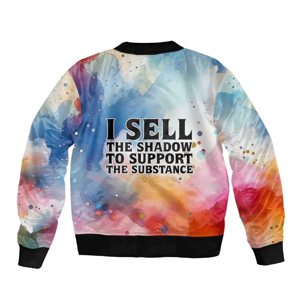 Sojourner Truth Sleeve Zip Bomber Jacket I Sell the Shadow - Abolitionist Legacy Watercolor Design - Wonder Print Shop