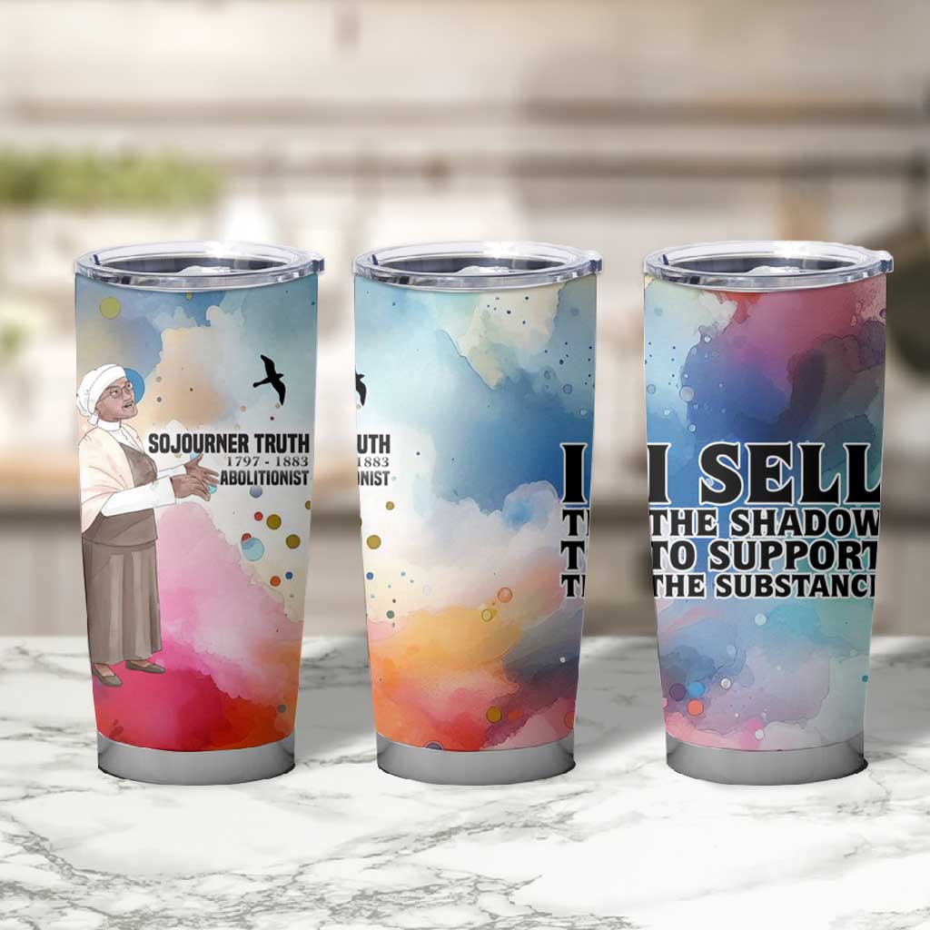 Sojourner Truth Tumbler Cup I Sell the Shadow - Abolitionist Legacy Watercolor Design - Wonder Print Shop