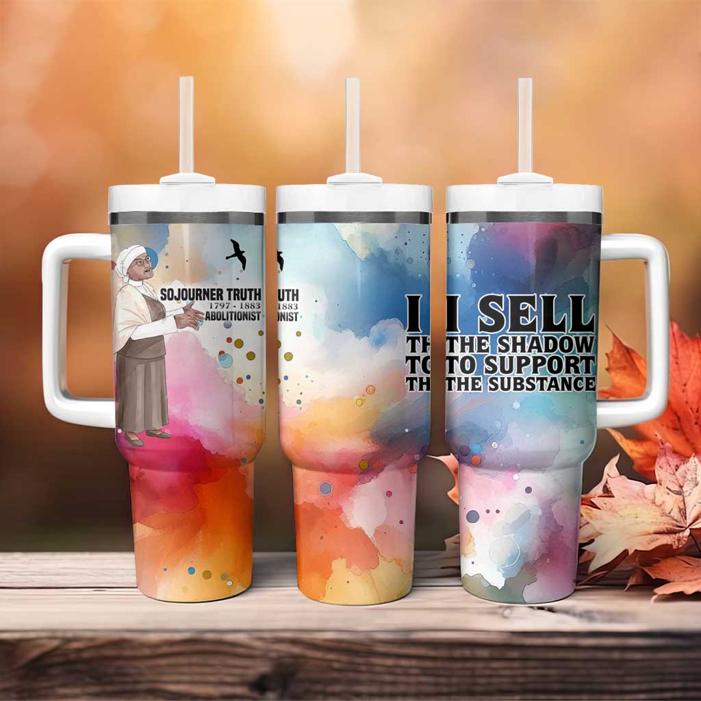Sojourner Truth Tumbler With Handle I Sell the Shadow - Abolitionist Legacy Watercolor Design - Wonder Print Shop