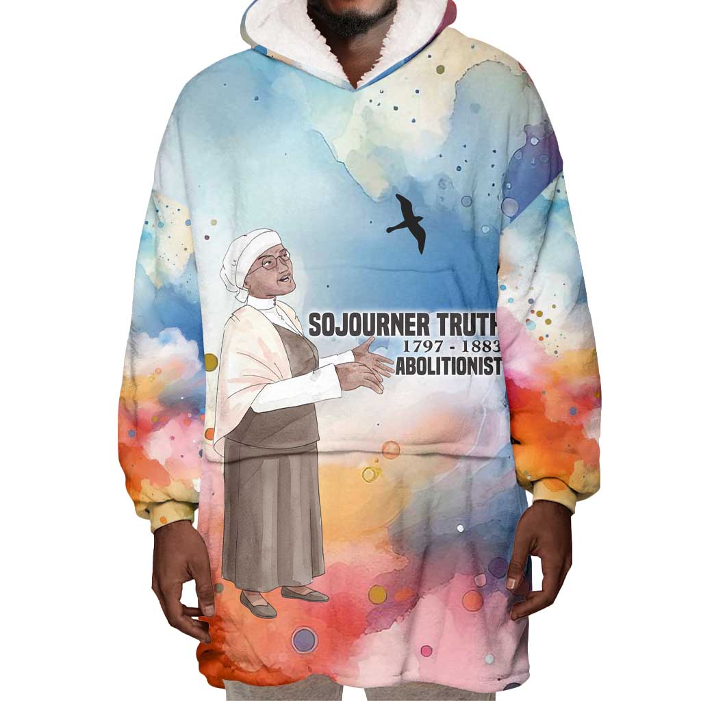 Sojourner Truth Wearable Blanket Hoodie I Sell the Shadow - Abolitionist Legacy Watercolor Design - Wonder Print Shop