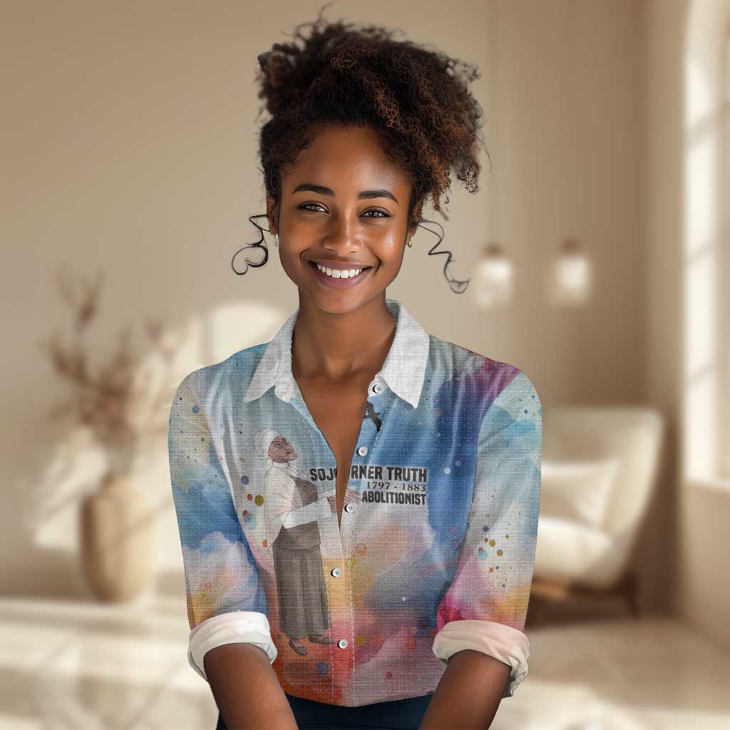 Sojourner Truth Women Casual Shirt I Sell the Shadow - Abolitionist Legacy Watercolor Design - Wonder Print Shop