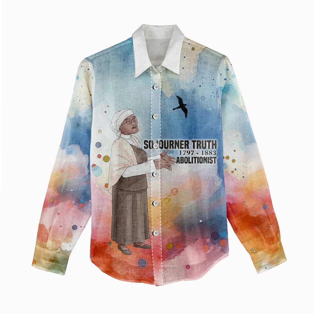 Sojourner Truth Women Casual Shirt I Sell the Shadow - Abolitionist Legacy Watercolor Design - Wonder Print Shop