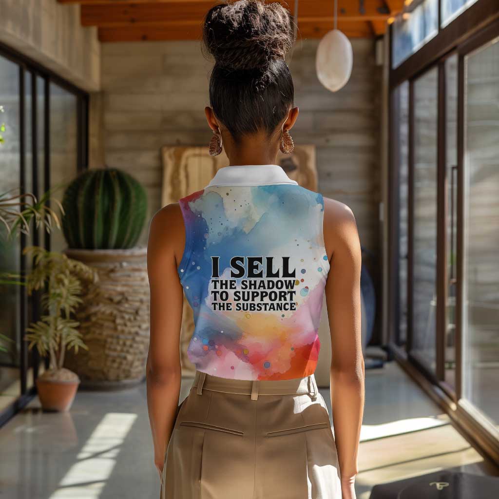 Sojourner Truth Women Sleeveless Polo Shirt I Sell the Shadow - Abolitionist Legacy Watercolor Design - Wonder Print Shop