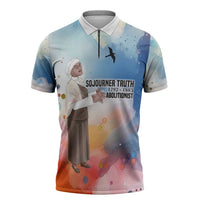 Sojourner Truth Zipper Polo Shirt I Sell the Shadow - Abolitionist Legacy Watercolor Design - Wonder Print Shop