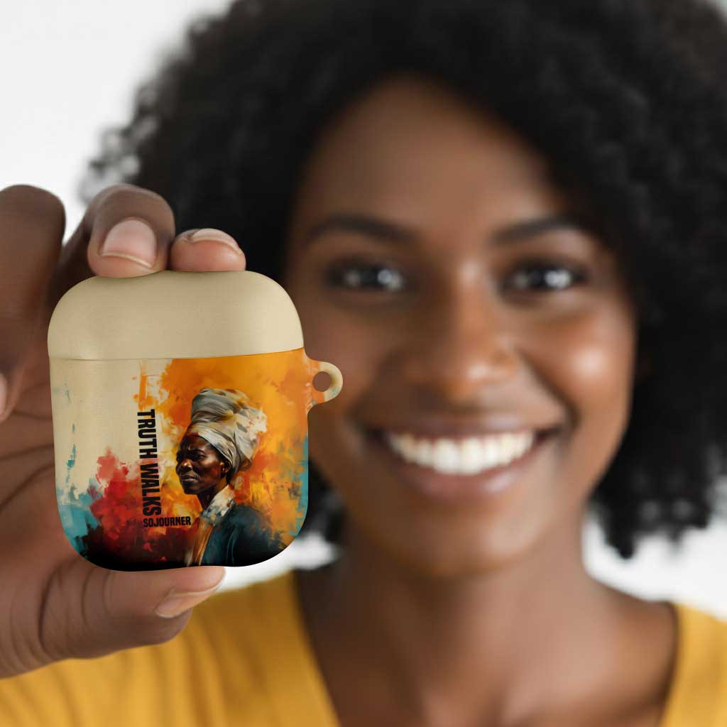 Sojourner Truth AirPods Case Truth Walks - Bold Portrait and Empowerment Design - Wonder Print Shop