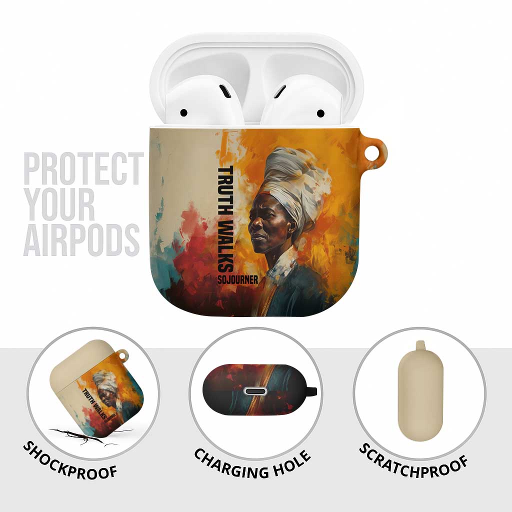 Sojourner Truth AirPods Case Truth Walks - Bold Portrait and Empowerment Design - Wonder Print Shop