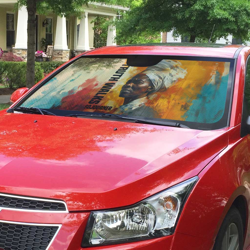Sojourner Truth Auto Sun Shade Truth Walks - Bold Portrait and Empowerment Design - Wonder Print Shop