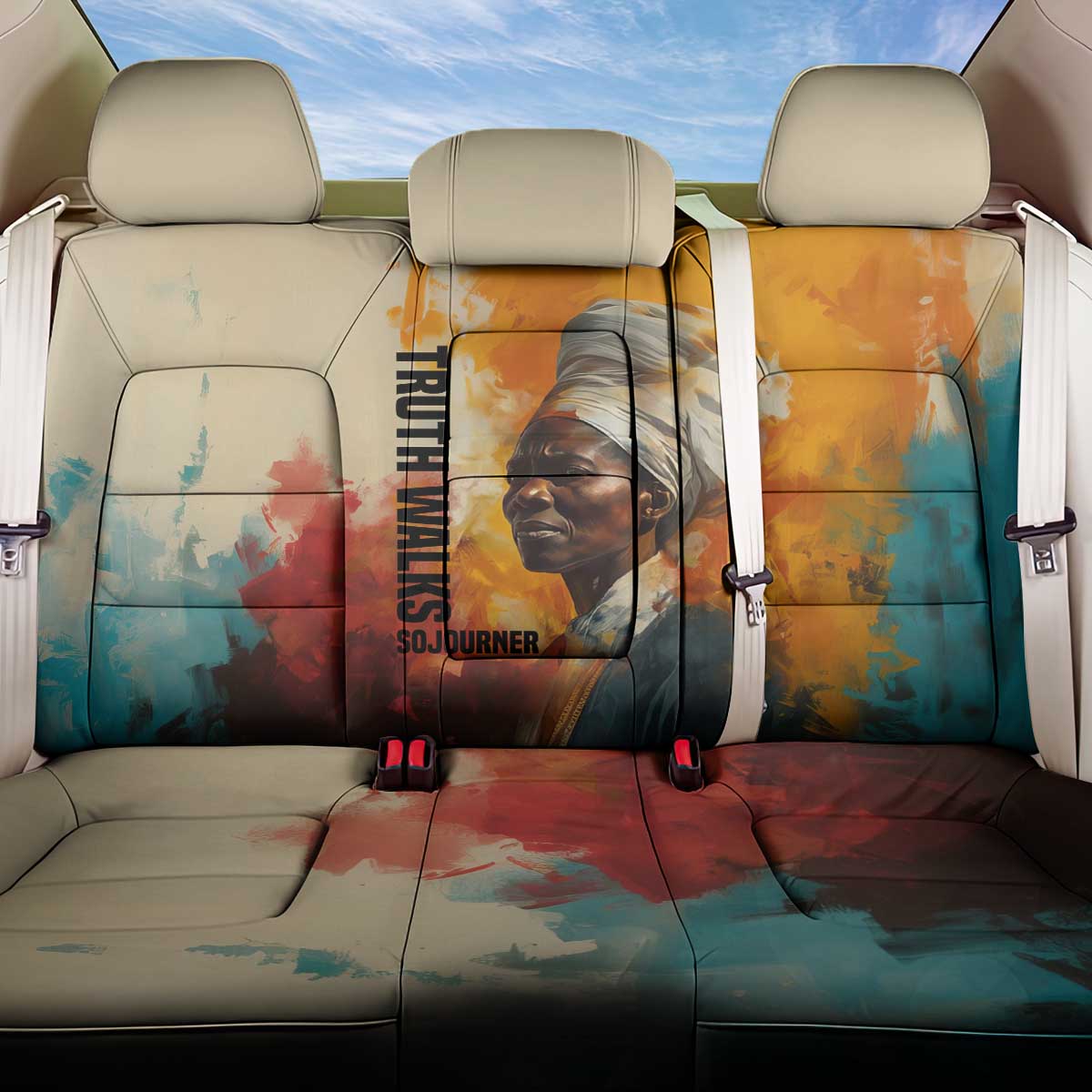 Sojourner Truth Back Car Seat Cover Truth Walks - Bold Portrait and Empowerment Design - Wonder Print Shop