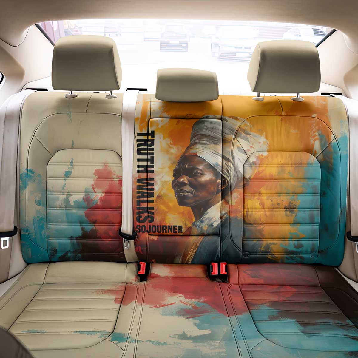Sojourner Truth Back Car Seat Cover Truth Walks - Bold Portrait and Empowerment Design - Wonder Print Shop