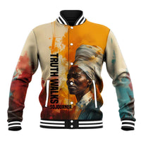 Sojourner Truth Baseball Jacket Truth Walks - Bold Portrait and Empowerment Design - Wonder Print Shop
