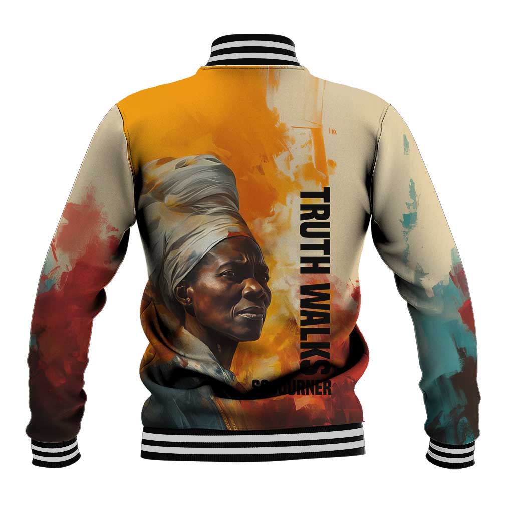 Sojourner Truth Baseball Jacket Truth Walks - Bold Portrait and Empowerment Design - Wonder Print Shop