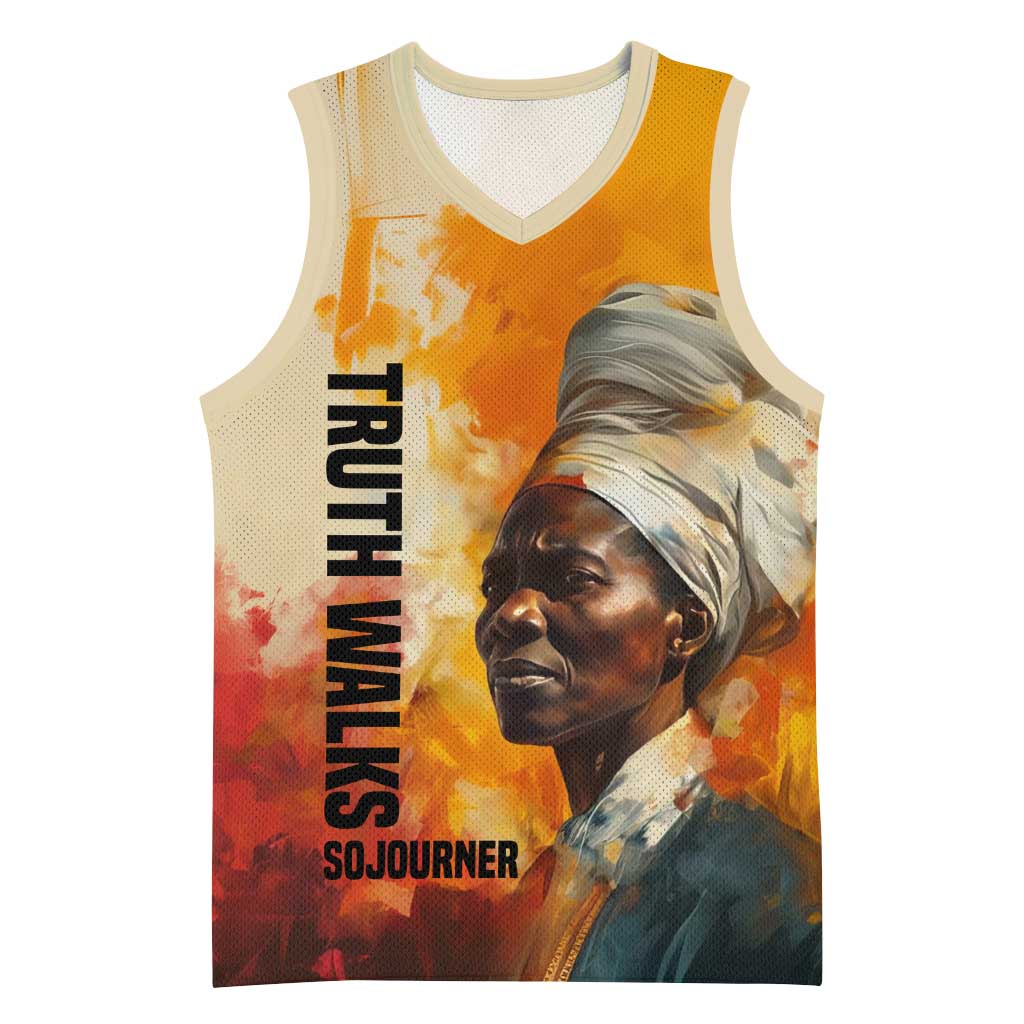 Sojourner Truth Basketball Jersey Truth Walks - Bold Portrait and Empowerment Design - Wonder Print Shop