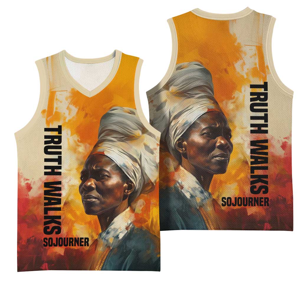 Sojourner Truth Basketball Jersey Truth Walks - Bold Portrait and Empowerment Design - Wonder Print Shop