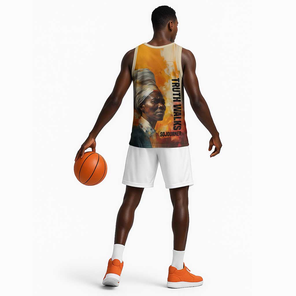 Sojourner Truth Basketball Jersey Truth Walks - Bold Portrait and Empowerment Design - Wonder Print Shop
