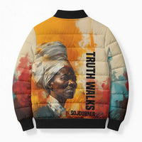Sojourner Truth Bomber Puffer Jacket Truth Walks - Bold Portrait and Empowerment Design - Wonder Print Shop
