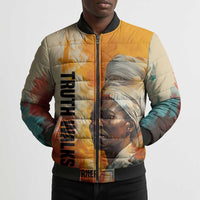 Sojourner Truth Bomber Puffer Jacket Truth Walks - Bold Portrait and Empowerment Design - Wonder Print Shop