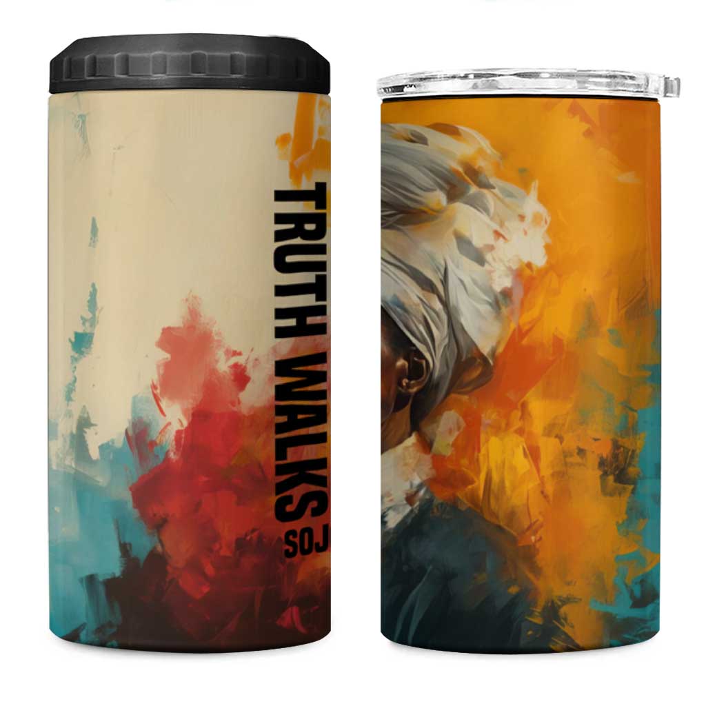 Sojourner Truth 4 in 1 Can Cooler Tumbler Truth Walks - Bold Portrait and Empowerment Design - Wonder Print Shop