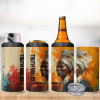 Sojourner Truth 4 in 1 Can Cooler Tumbler Truth Walks - Bold Portrait and Empowerment Design - Wonder Print Shop