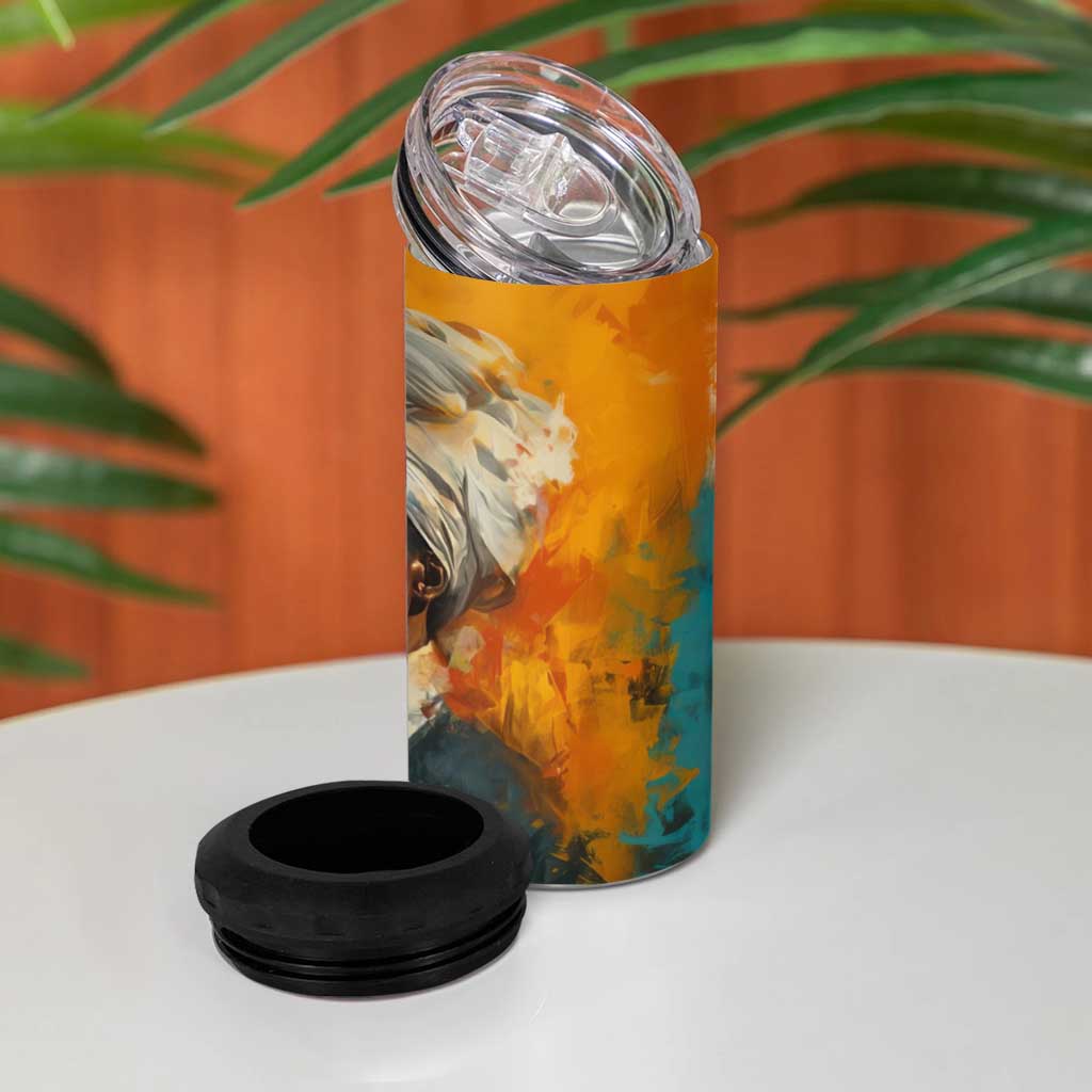 Sojourner Truth 4 in 1 Can Cooler Tumbler Truth Walks - Bold Portrait and Empowerment Design - Wonder Print Shop