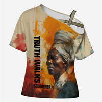 Sojourner Truth Cross Shoulder Shirt Truth Walks - Bold Portrait and Empowerment Design - Wonder Print Shop