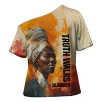 Sojourner Truth Cross Shoulder Shirt Truth Walks - Bold Portrait and Empowerment Design - Wonder Print Shop