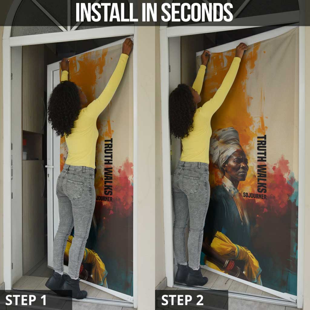 Sojourner Truth Door Cover Truth Walks - Bold Portrait and Empowerment Design - Wonder Print Shop