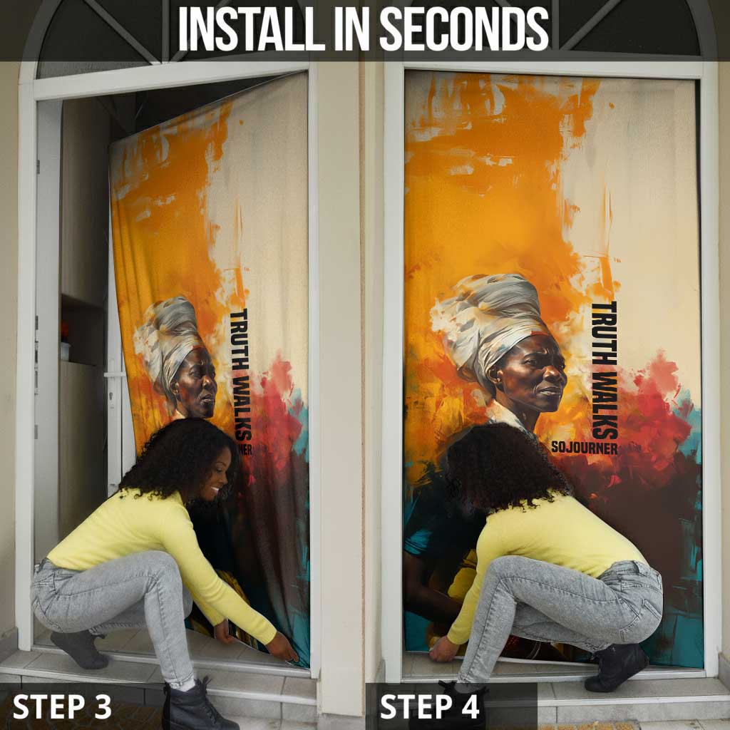 Sojourner Truth Door Cover Truth Walks - Bold Portrait and Empowerment Design - Wonder Print Shop