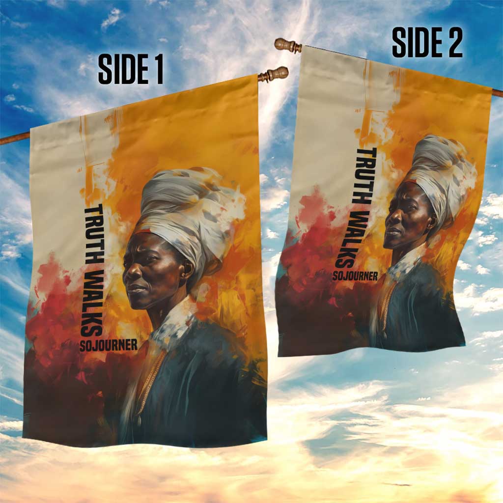 Sojourner Truth Garden Flag Truth Walks - Bold Portrait and Empowerment Design - Wonder Print Shop