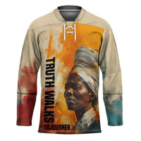 Sojourner Truth Hockey Jersey Truth Walks - Bold Portrait and Empowerment Design - Wonder Print Shop
