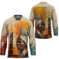 Sojourner Truth Hockey Jersey Truth Walks - Bold Portrait and Empowerment Design - Wonder Print Shop