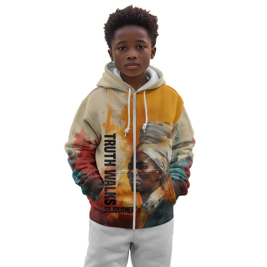 Sojourner Truth Kid Hoodie Truth Walks - Bold Portrait and Empowerment Design - undefined