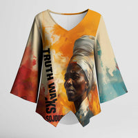 Sojourner Truth Kimono Sleeve Blouse Truth Walks - Bold Portrait and Empowerment Design - Wonder Print Shop