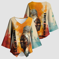 Sojourner Truth Kimono Sleeve Blouse Truth Walks - Bold Portrait and Empowerment Design - Wonder Print Shop