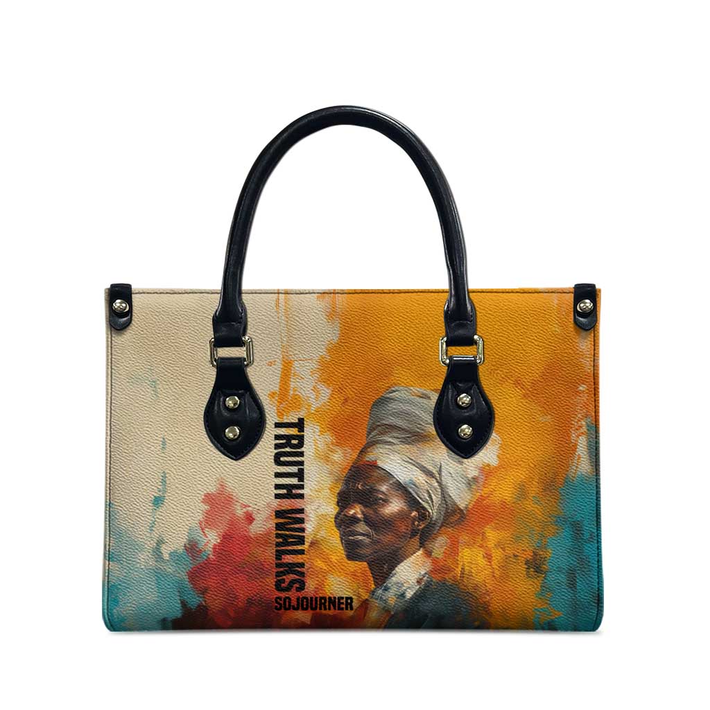 Sojourner Truth Leather Bag Truth Walks - Bold Portrait and Empowerment Design - Wonder Print Shop