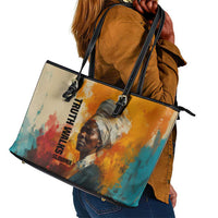 Sojourner Truth Leather Tote Bag Truth Walks - Bold Portrait and Empowerment Design - Wonder Print Shop