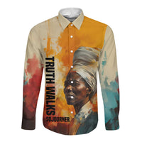 Sojourner Truth Long Sleeve Button Shirt Truth Walks - Bold Portrait and Empowerment Design - Wonder Print Shop