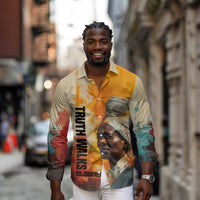 Sojourner Truth Long Sleeve Button Shirt Truth Walks - Bold Portrait and Empowerment Design - Wonder Print Shop