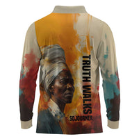 Sojourner Truth Long Sleeve Polo Shirt Truth Walks - Bold Portrait and Empowerment Design - Wonder Print Shop