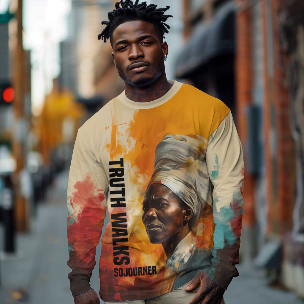 Sojourner Truth Long Sleeve Shirt Truth Walks - Bold Portrait and Empowerment Design - Wonder Print Shop