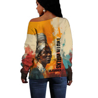 Sojourner Truth Off Shoulder Sweater Truth Walks - Bold Portrait and Empowerment Design - Wonder Print Shop
