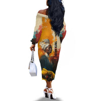 Sojourner Truth Off The Shoulder Long Sleeve Dress Truth Walks - Bold Portrait and Empowerment Design - Wonder Print Shop