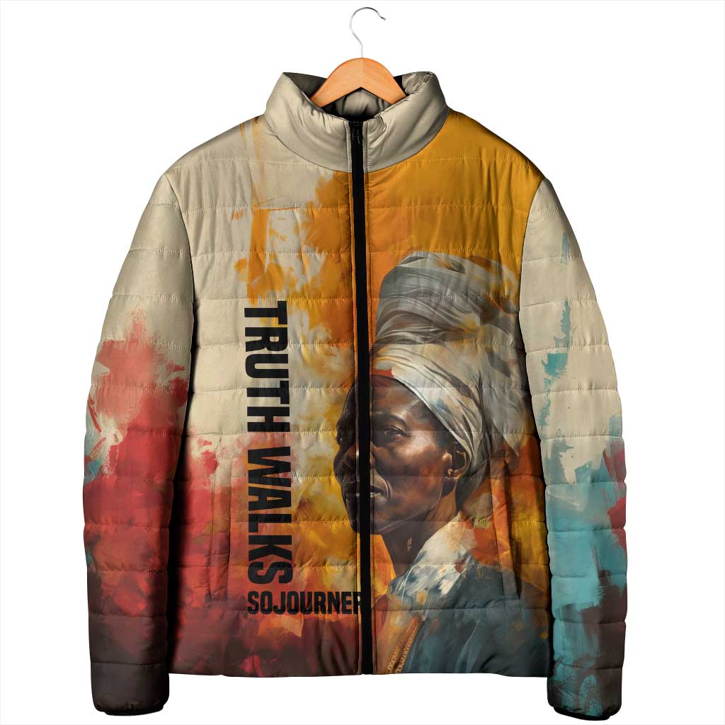 Sojourner Truth Padded Jacket Truth Walks - Bold Portrait and Empowerment Design - Wonder Print Shop