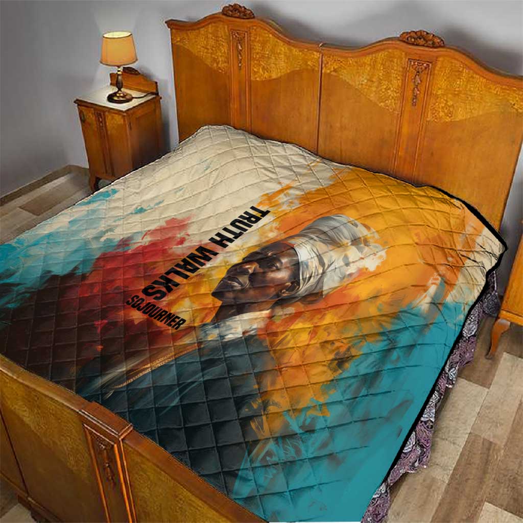 Sojourner Truth Quilt Truth Walks - Bold Portrait and Empowerment Design - Wonder Print Shop