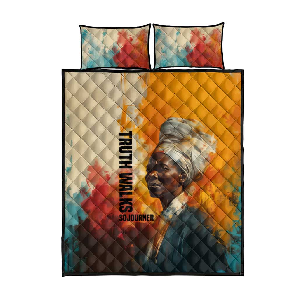 Sojourner Truth Quilt Bed Set Truth Walks - Bold Portrait and Empowerment Design - Wonder Print Shop