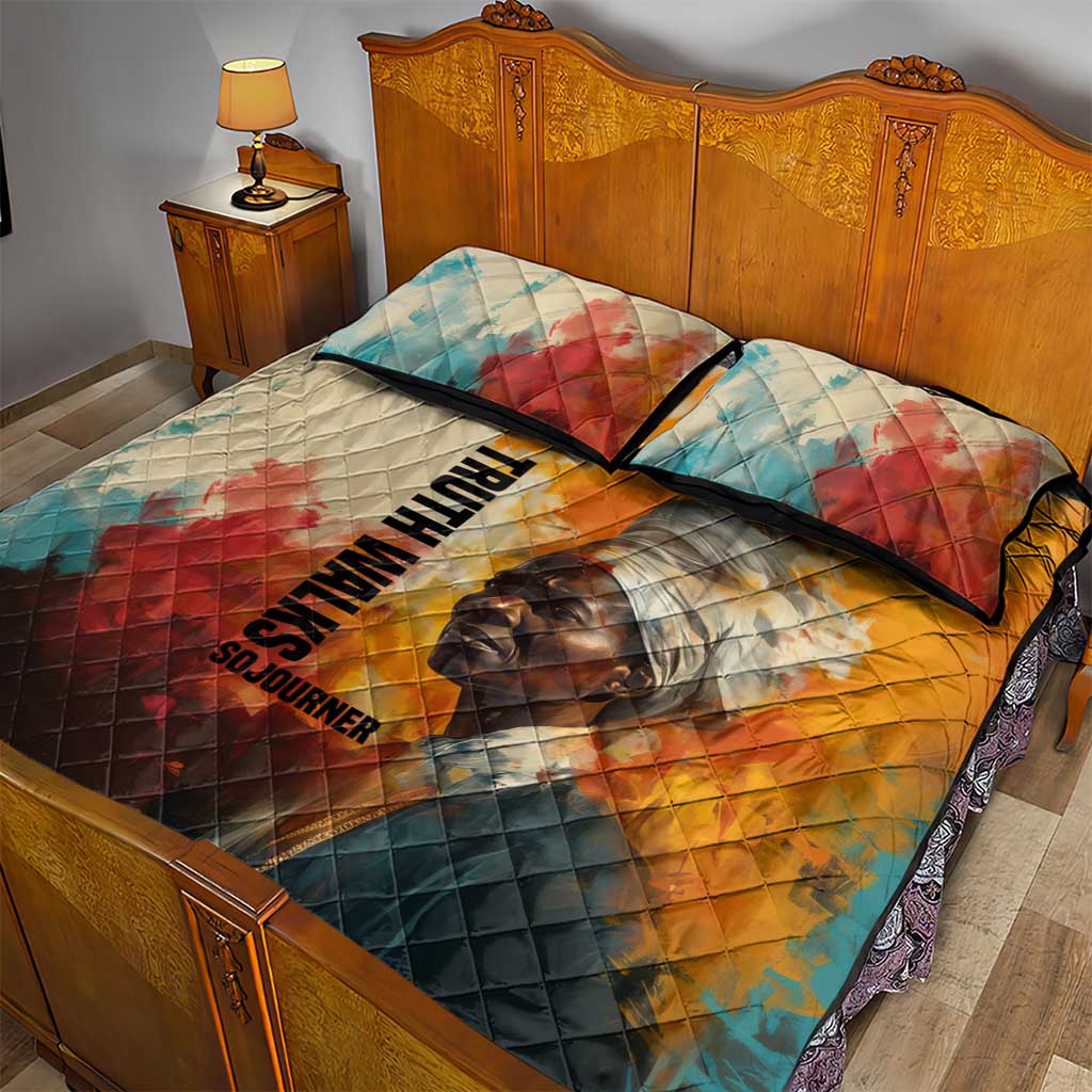 Sojourner Truth Quilt Bed Set Truth Walks - Bold Portrait and Empowerment Design - Wonder Print Shop